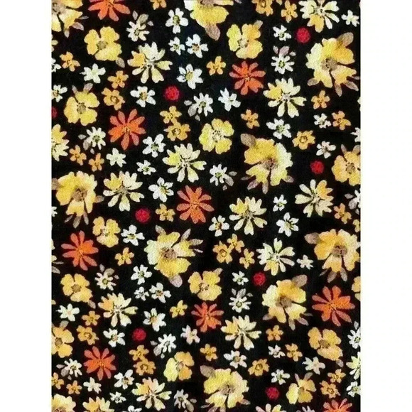 Forever 21 Front Tie Dress Juniors XL Sleeveless Sundress Black Yellow Floral - Picture 5 of 9